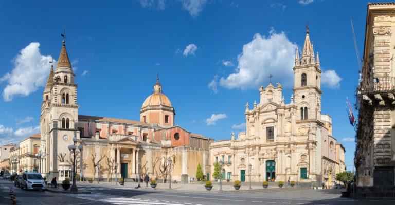 Acireale - The Duomo (Maria Santissima Annunziata) and the church Basilica dei Santi Pietro e Paolo